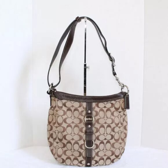 Coach Chelsea Signature Brown Canvas Shoulder Tote Bag Purse - Picture 2 of 12